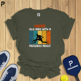 Danger Old Man Athletic Pickleball T-Shirt – Fun Tee for Men