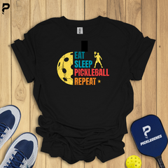 Eat Sleep Pickleball Repeat Pickleball T-shirt - Pickleball Outfits for Men & Women