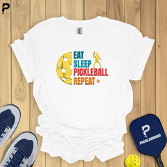 Eat Sleep Pickleball Repeat Pickleball T-shirt - Pickleball Outfits for Men & Women