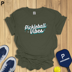 Pickleball Vibes Typo Pickleball T-Shirts - PickleGenes Pickleball T-Shirt