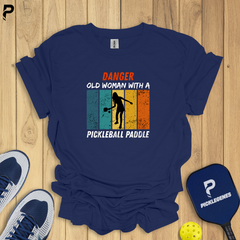 Danger Old Woman Pickleball T-Shirt - Size Chart