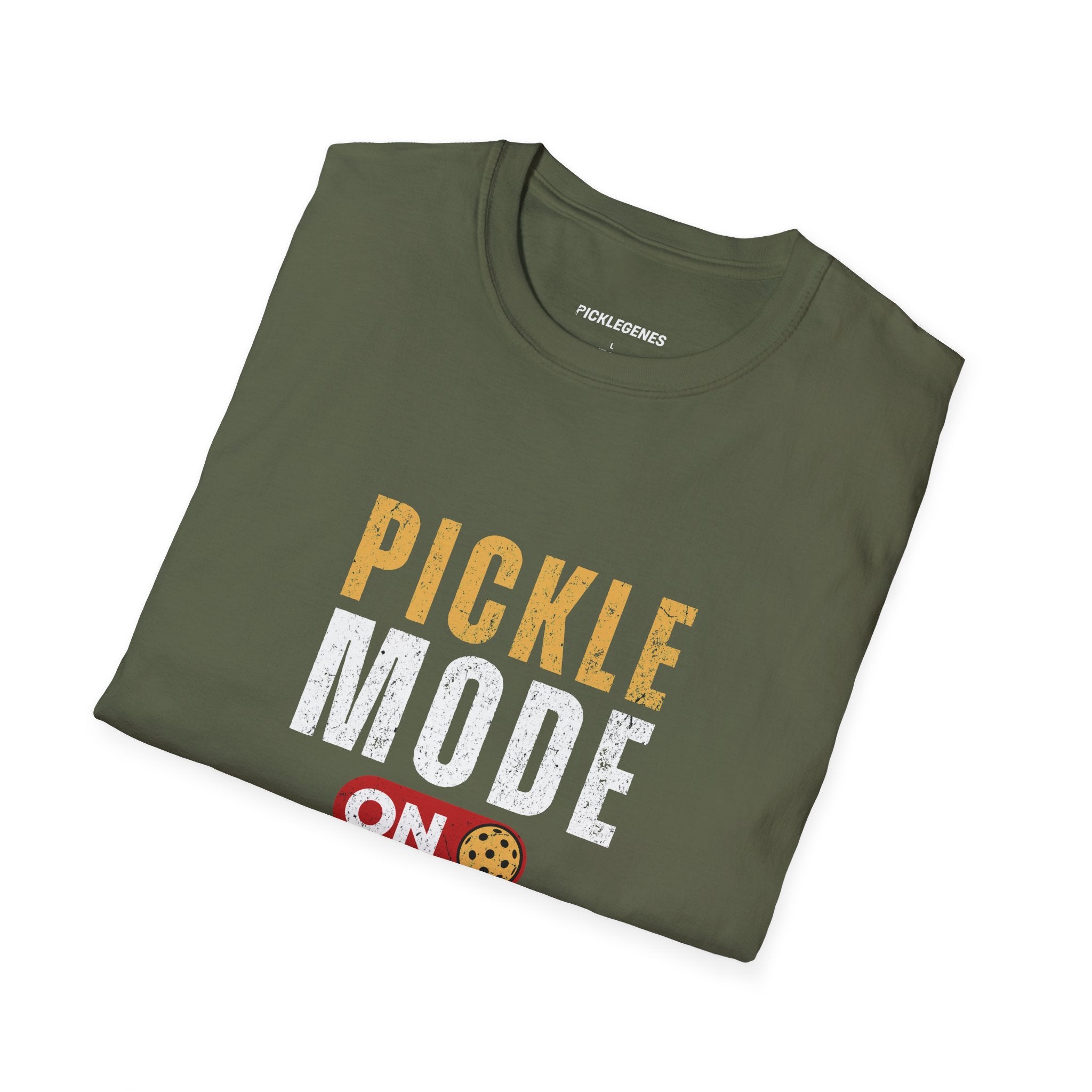 Pickle Mode on Cool Pickleball T-shirt - Pickleball T-Shirt Design 26