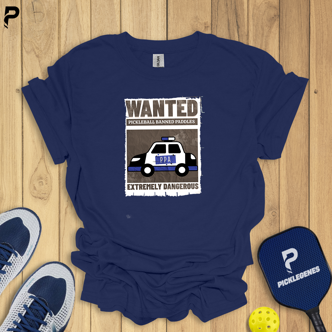 Wanted Banned Pickleball T-Shirt - Pickleball T-Shirt Design 4