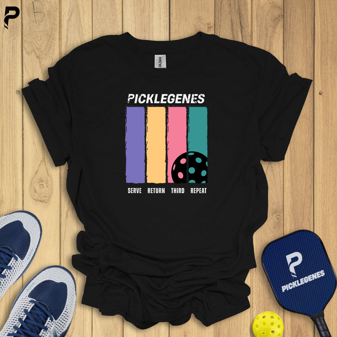 Serve Return Third Repeat Pickleball T-shirt - Pickleball T-Shirt Design 6