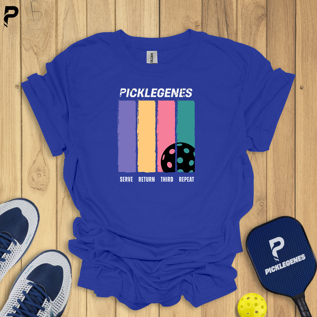 Serve Return Third Repeat Pickleball T-shirt - Pickleball T-Shirt Design 5
