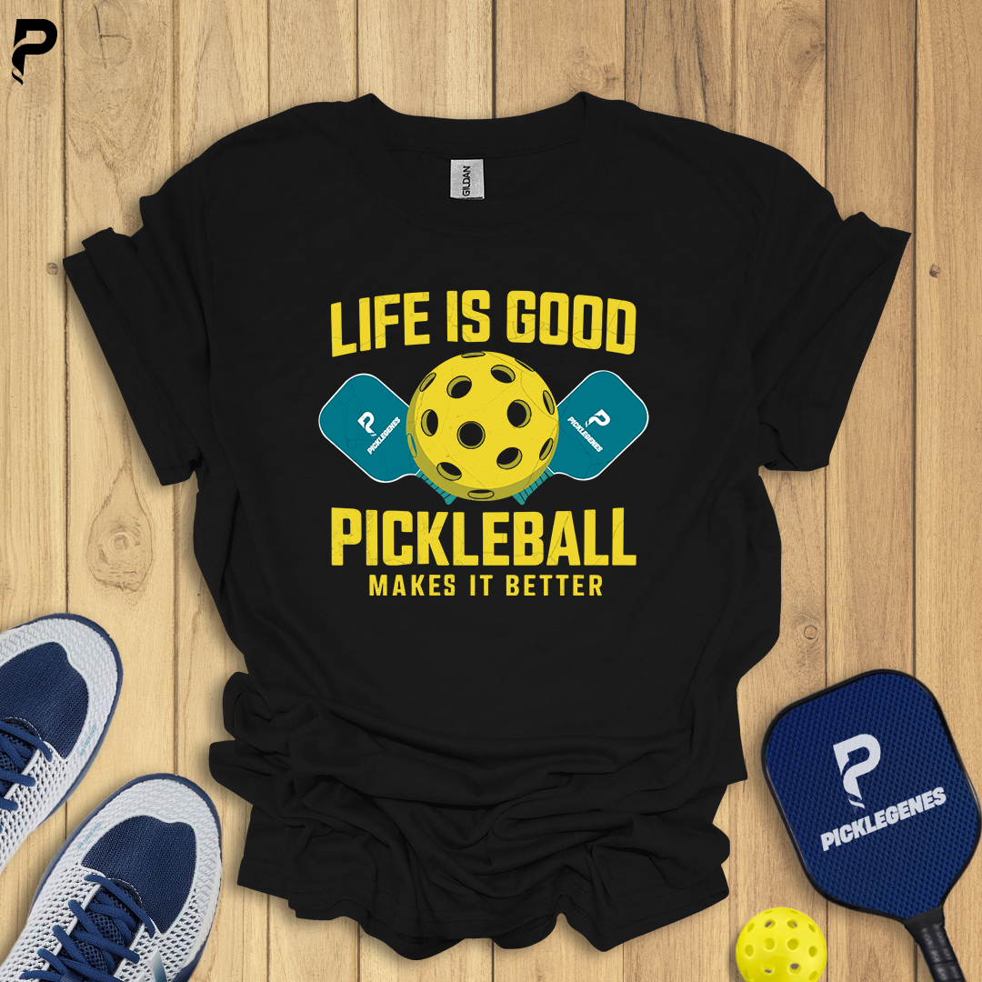 Life Is Good Funny Pickleball T-shirt - Back View