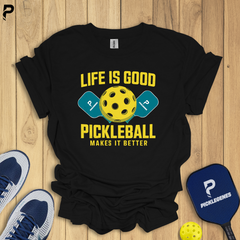 Life Is Good Funny Pickleball T-shirt - Back View