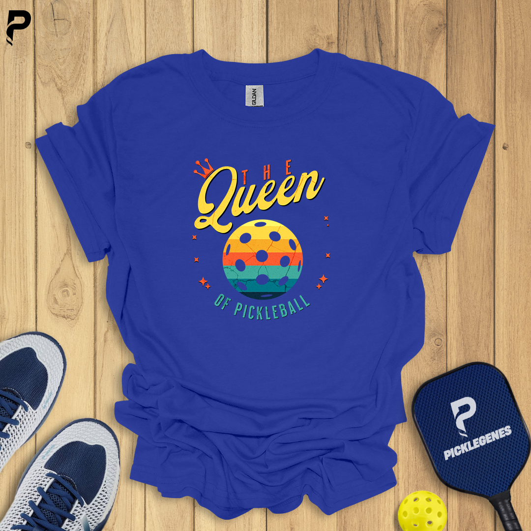The Queen Of Pickleball T-shirt - Size Chart