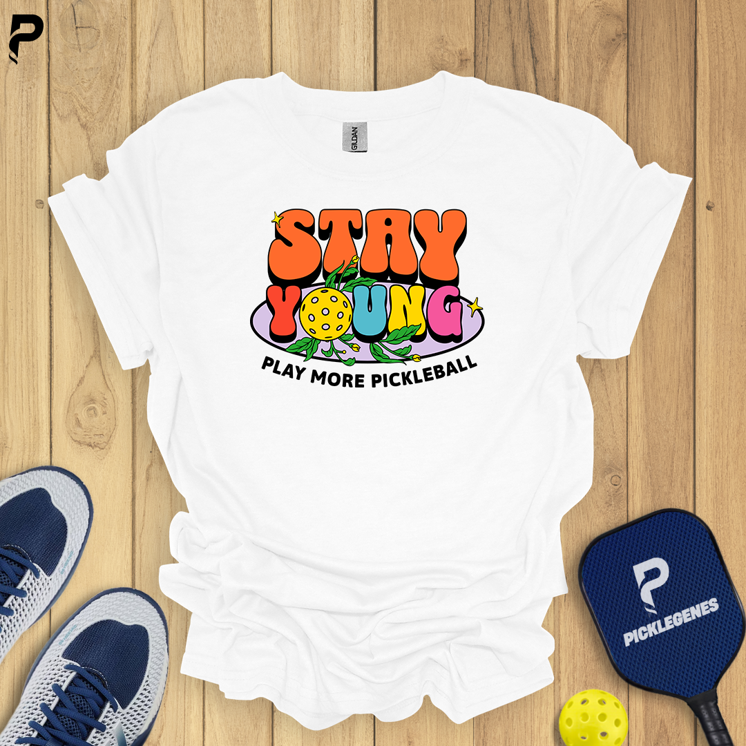 Stay Young Play More Pickleball T-shrit - PickleGenes Pickleball T-Shirt