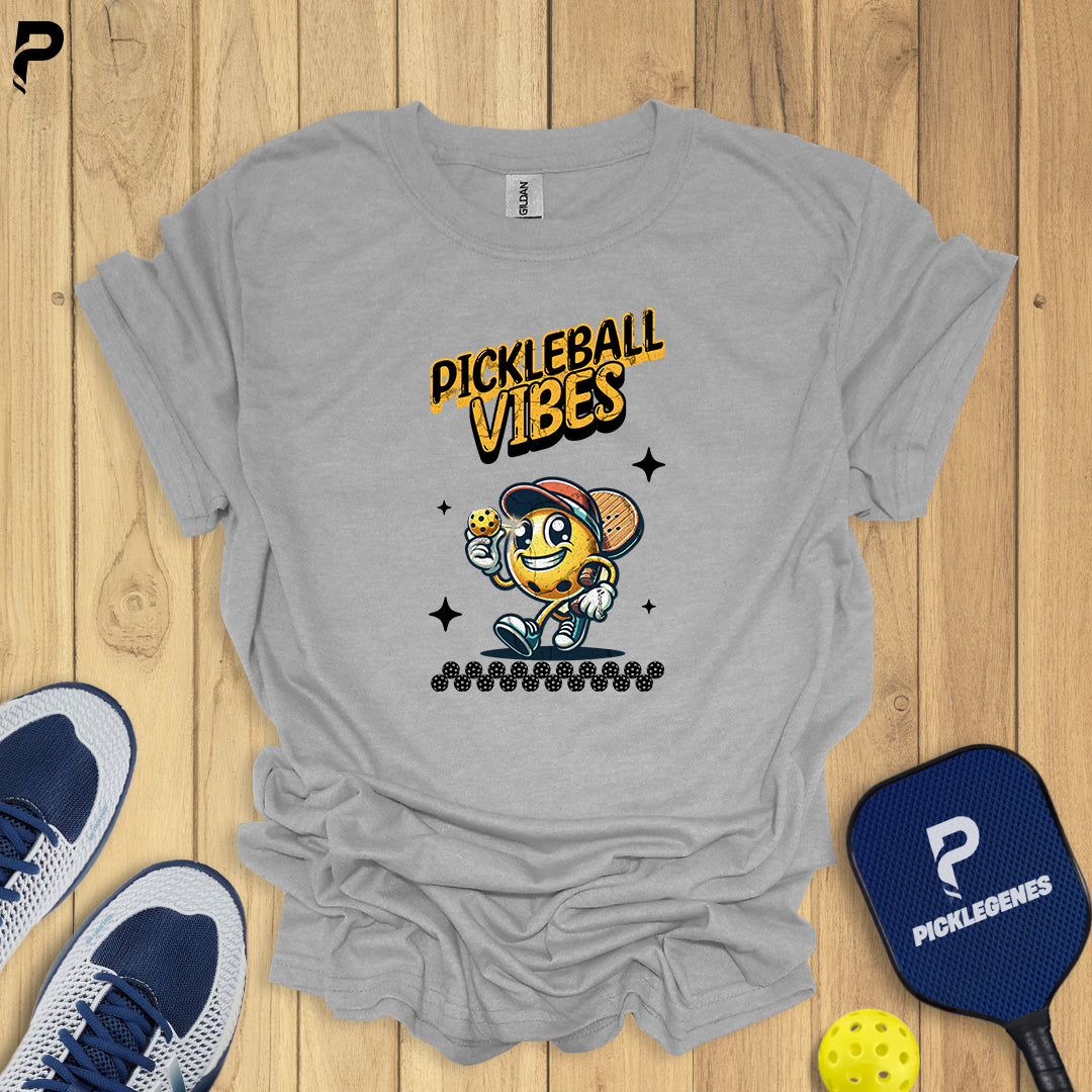 Pickleball Vibes Animated Funny Pickleball T-shirt for Pickleball Players - Size Chart
