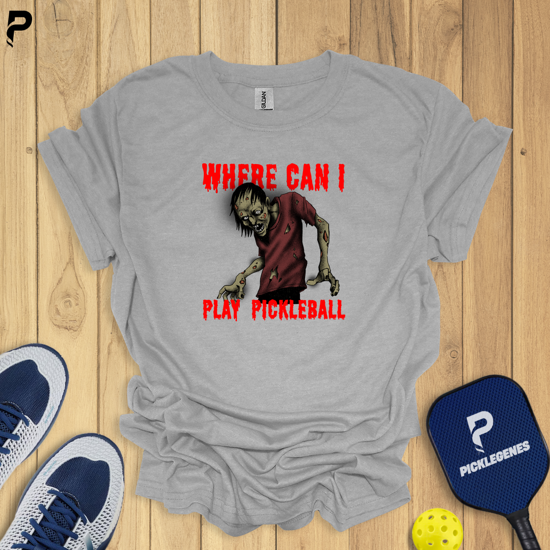 Where Can I Play Pickleball T-shirt - Size Chart