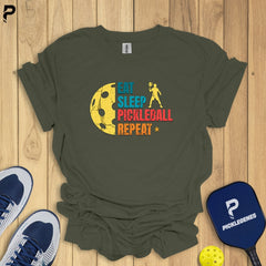 Eat Sleep Pickleball Repeat Pickleball T-shirt - Pickleball Outfits for Men & Women