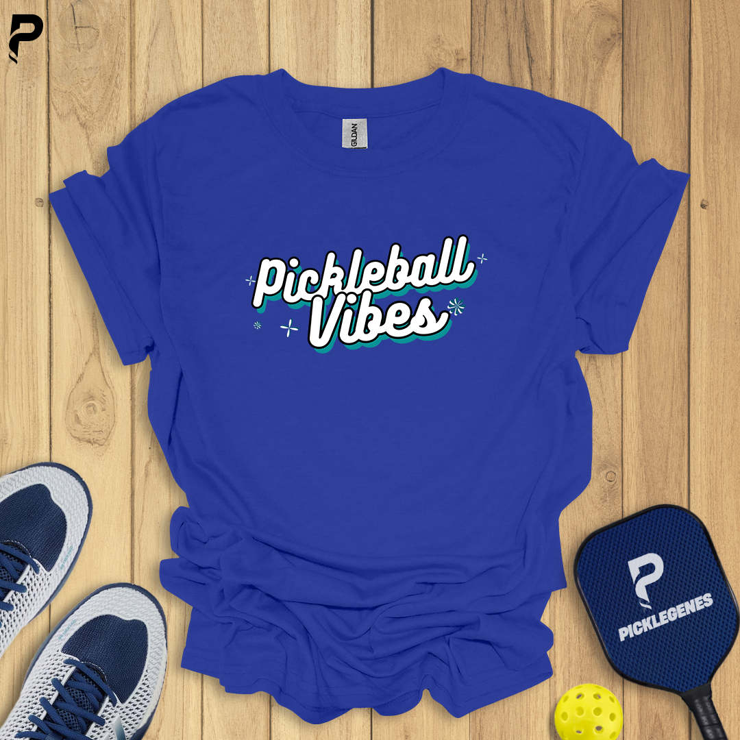 Pickleball Vibes Typo Pickleball T-Shirts - Size Chart