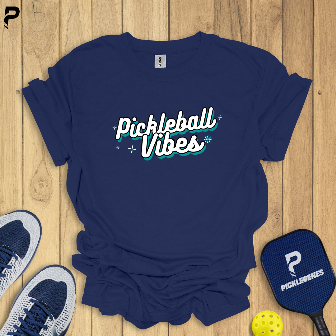 Pickleball Vibes Typo Pickleball T-Shirts - Back View