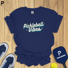 Pickleball Vibes Typo Pickleball T-Shirts - Back View