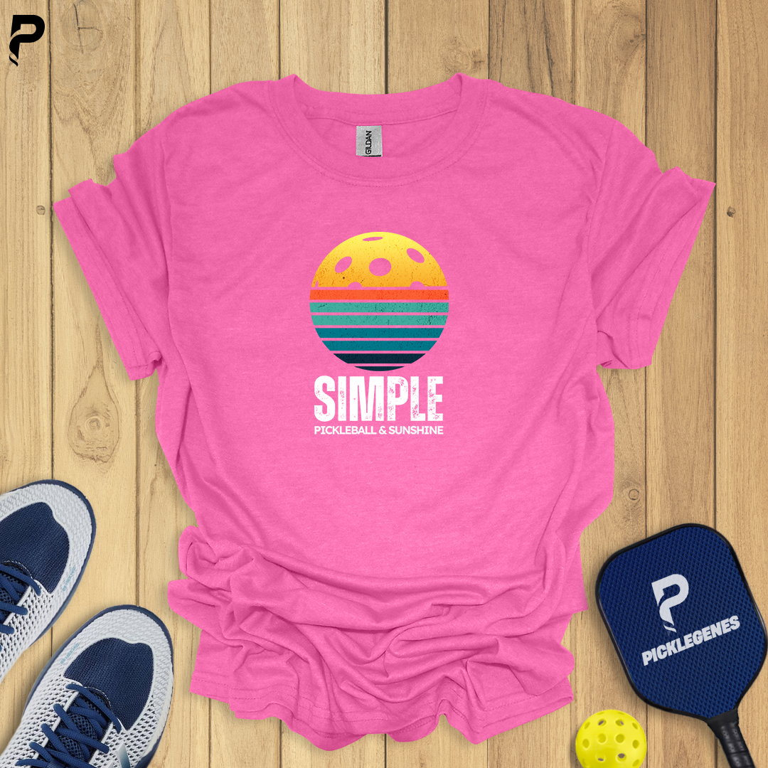 Simple Pickleball And Sunshine Pickleball T-shirt - Back View