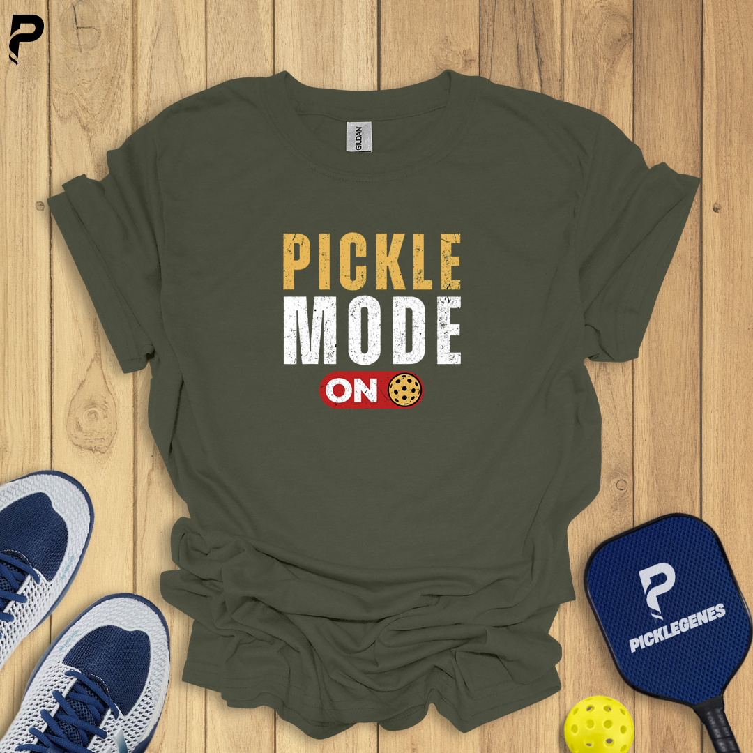 Pickle Mode on Cool Pickleball T-shirt - Pickleball T-Shirt Design 6