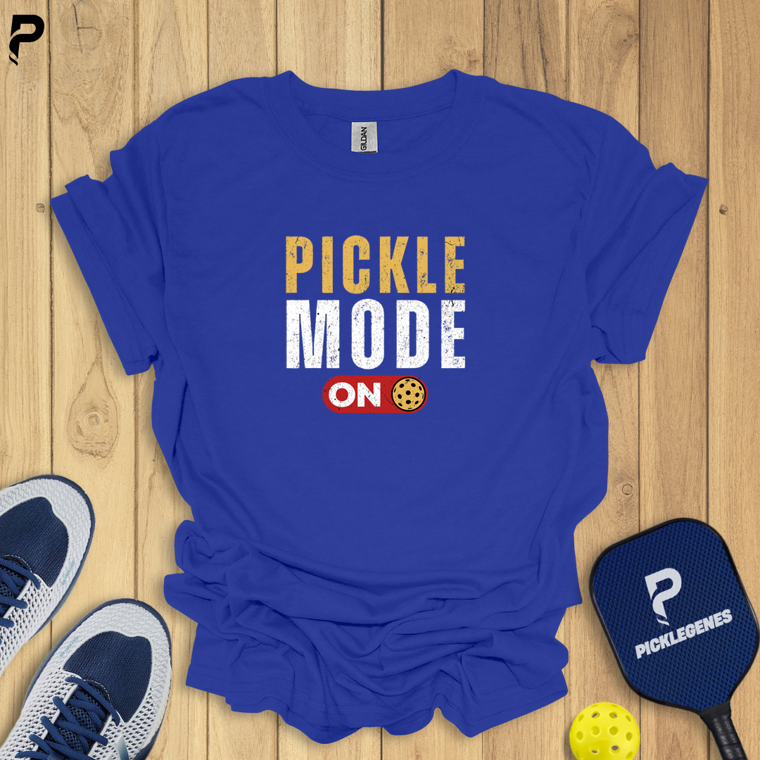Pickle Mode on Cool Pickleball T-shirt - Pickleball T-Shirt Design 7