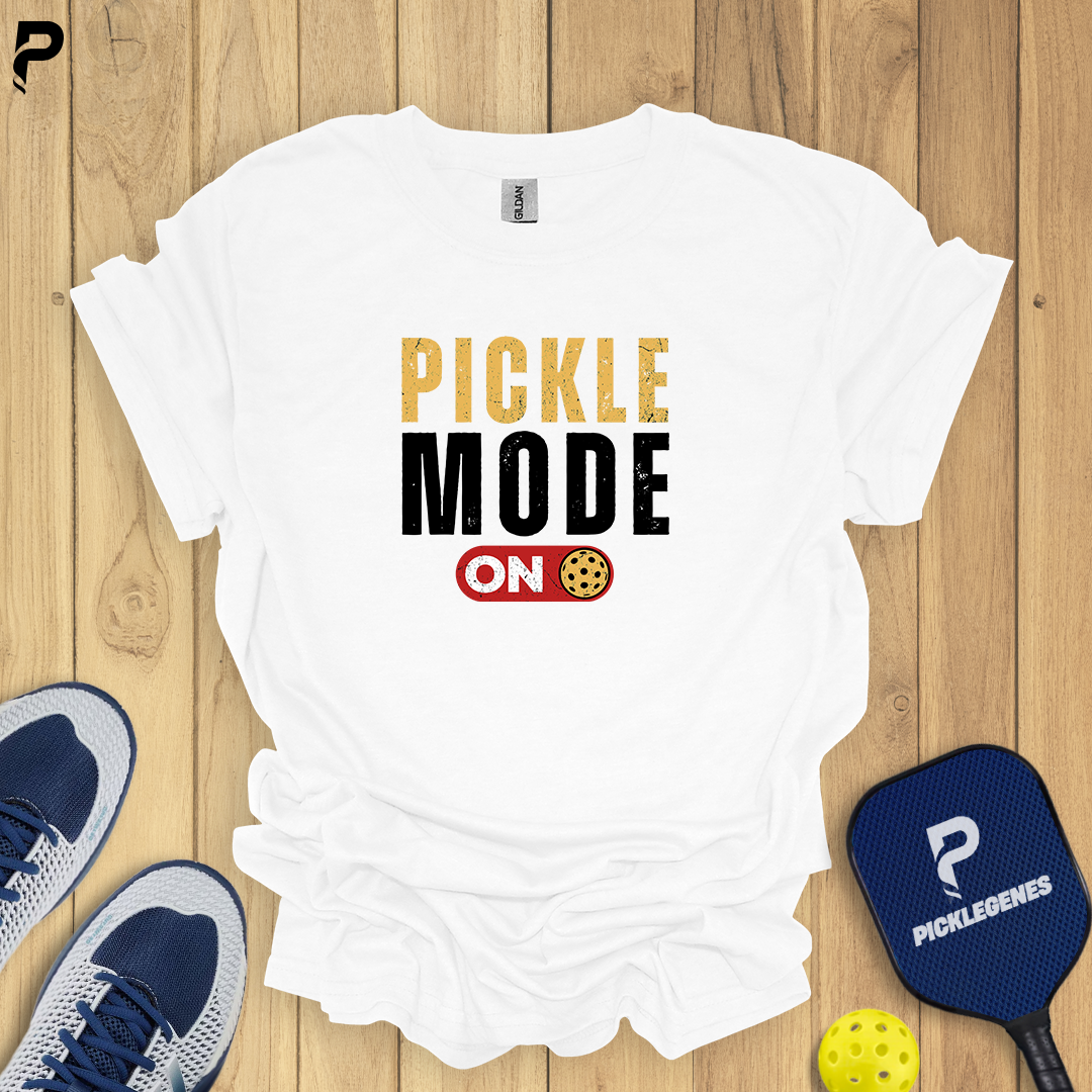 Pickle Mode on Cool Pickleball T-shirt - Pickleball T-Shirt Design 5