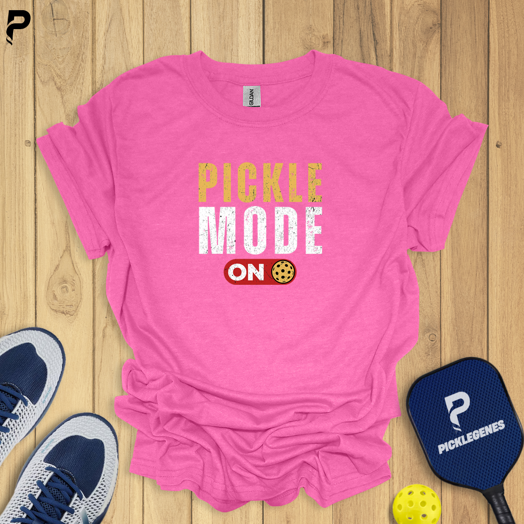 Pickle Mode on Cool Pickleball T-shirt - Pickleball T-Shirt Design 4