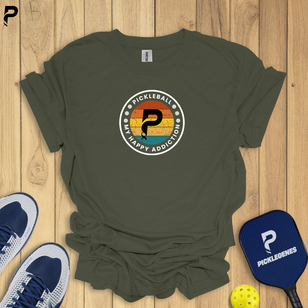 Pickleball My Happy Addiction Pickleball T-shirt - Pickleball T-Shirt Design 5