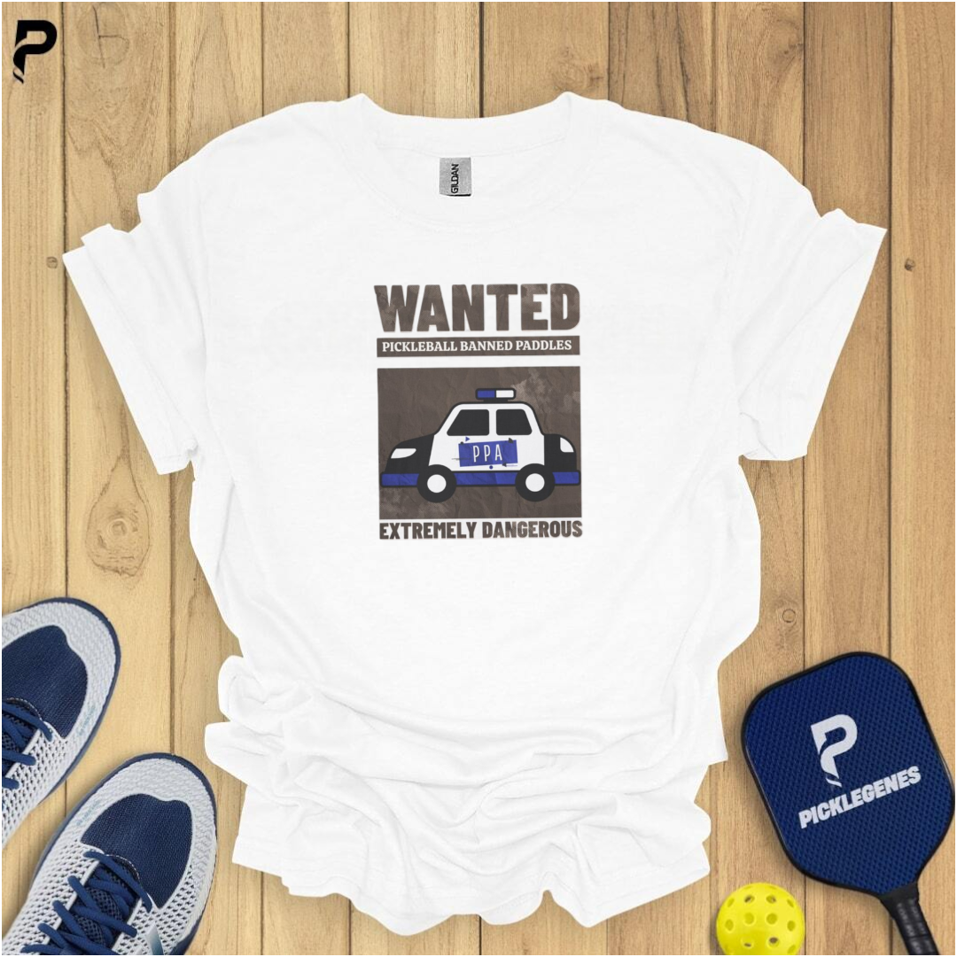 Wanted Banned Pickleball T-Shirt - Pickleball T-Shirt Design 6